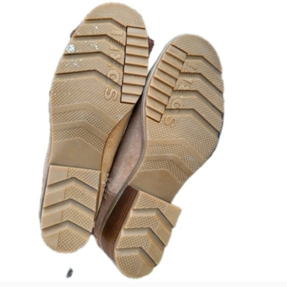 Sorel Waterproof Cate Pull On Tan Suede Leather Ankle Boot Shoe Western Women 7 - Picture 9 of 11